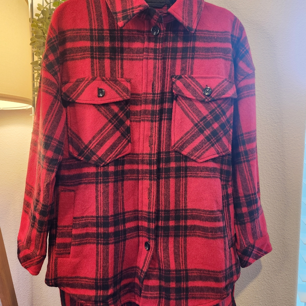 SO Red and Black Plaid Button Down Shirt